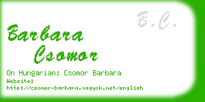 barbara csomor business card
